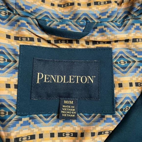 NWT PENDLETON Women’s Jacket Medium Blue Lined Ribbed Cuffs Pockets Toggle Waist - Picture 5 of 16